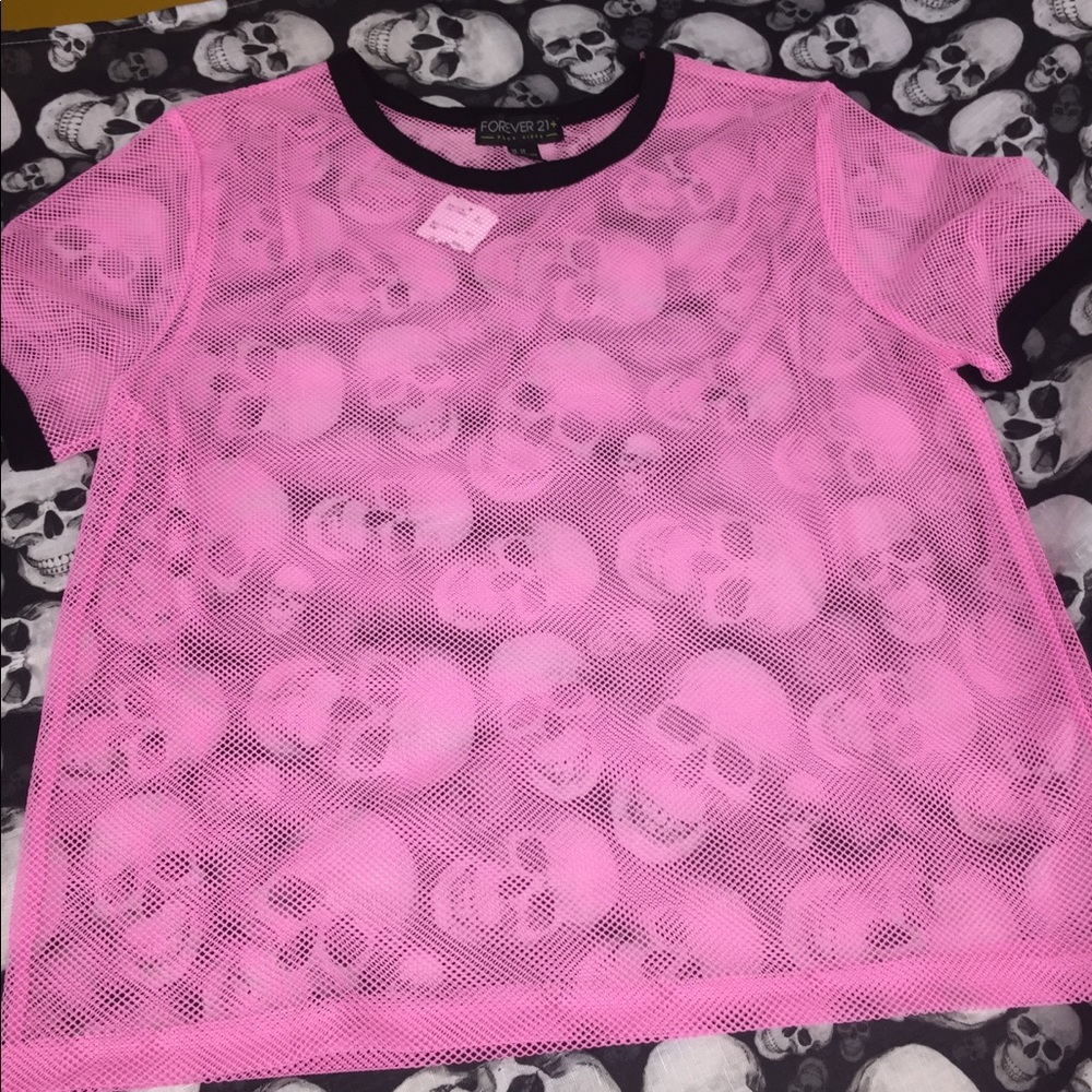 Forever 21 Pink fishnet top new with tags 2X